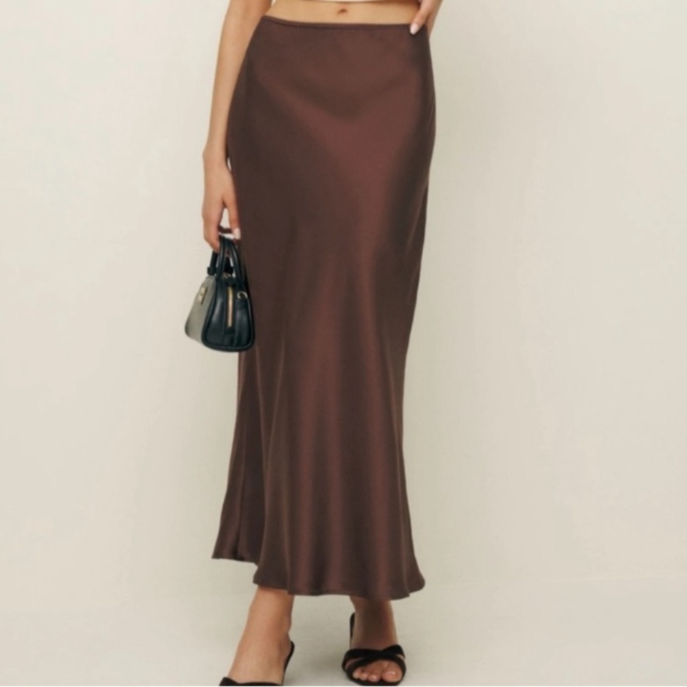 Reformation Brown Midi Skirt